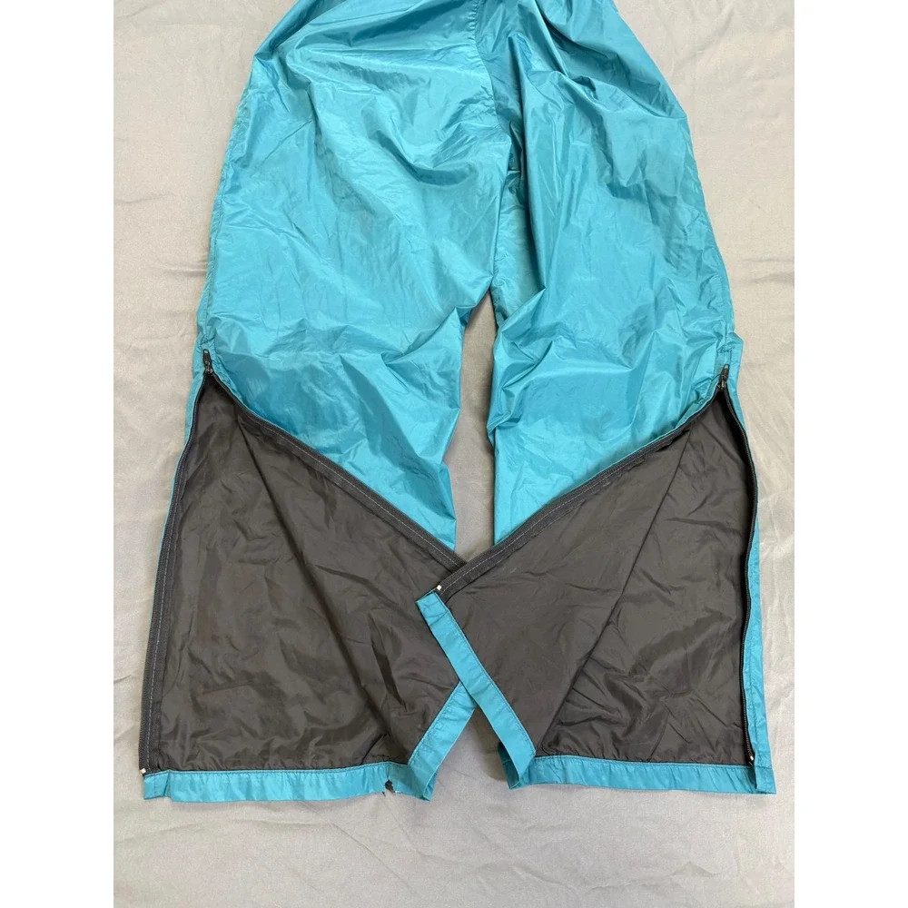 Vintage REI Gore-Tex Rain Pants Teal Blue Made in USA Small Side Zip Hiking